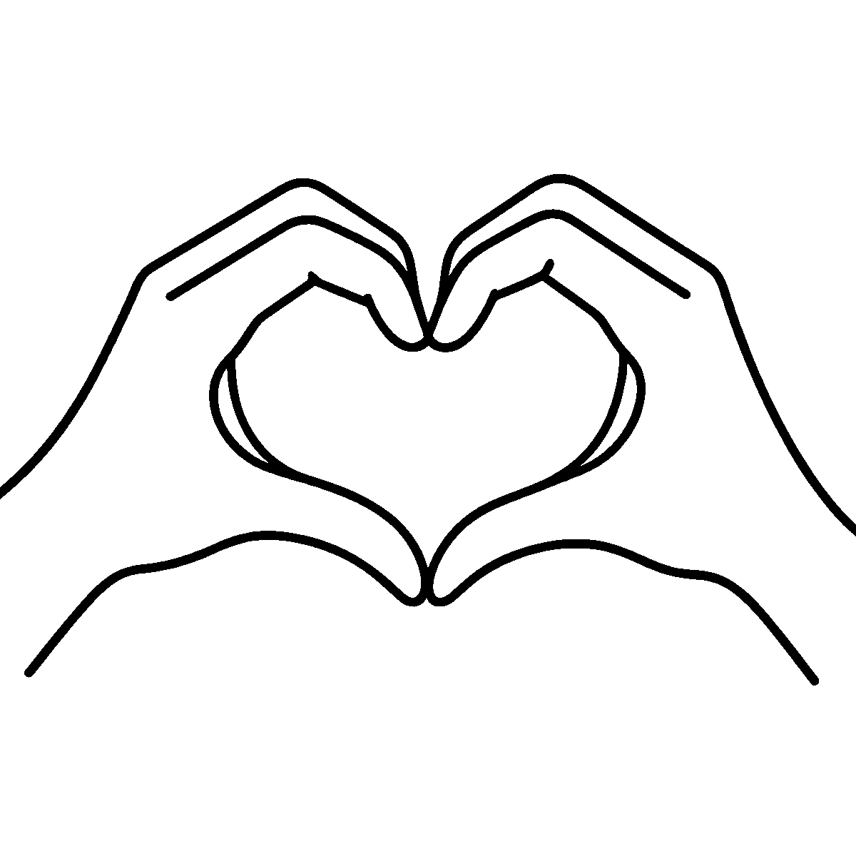 Heart Hands Line Art SVG free download for Cricut, Silhouette and design projects