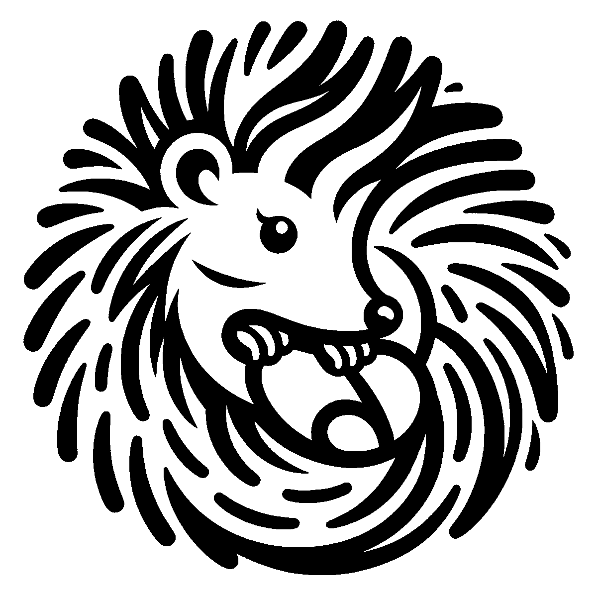 Hedgehog Curled Clipart SVG free download for Cricut, Silhouette and design projects