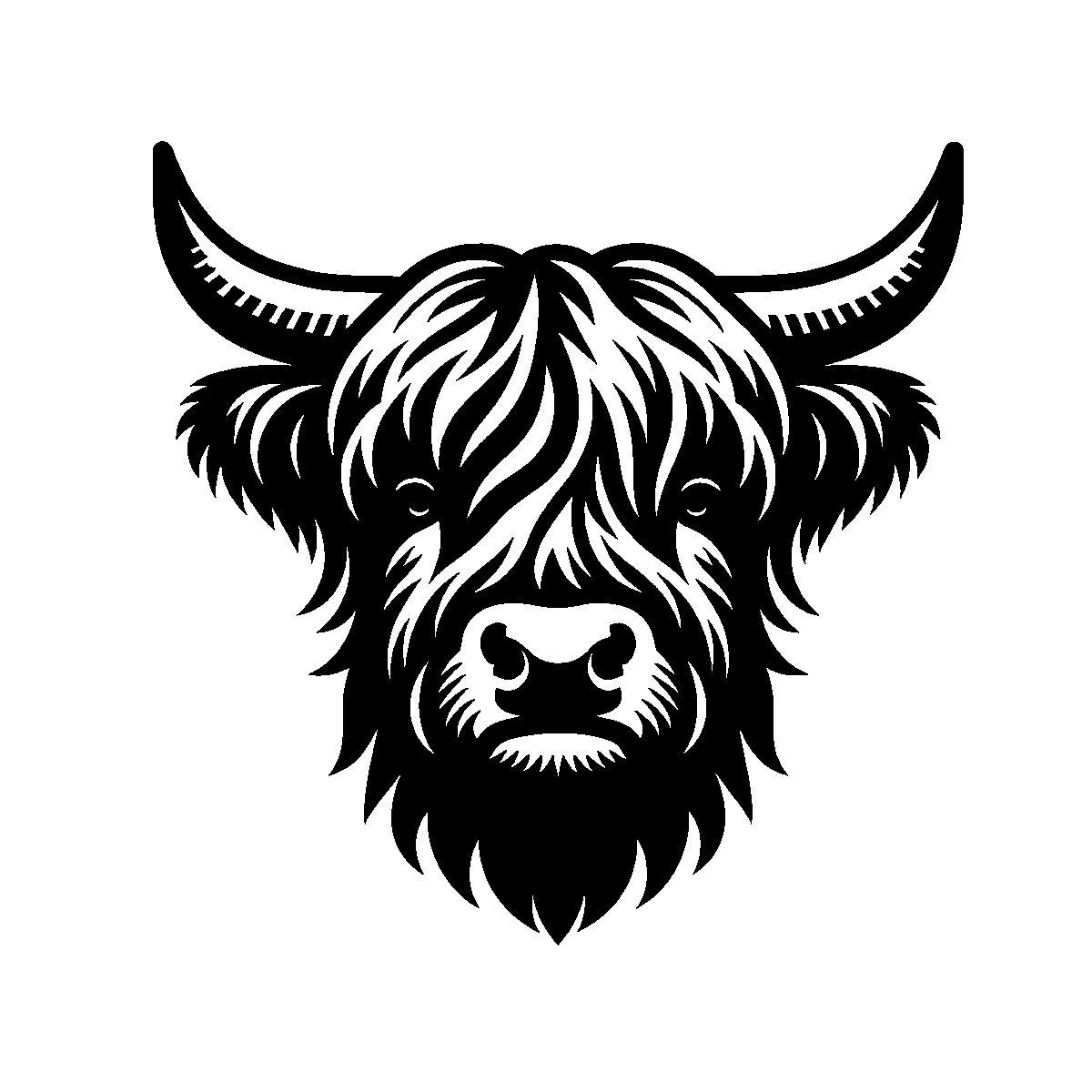 Highland Cow Face SVG free download for Cricut, Silhouette and design projects