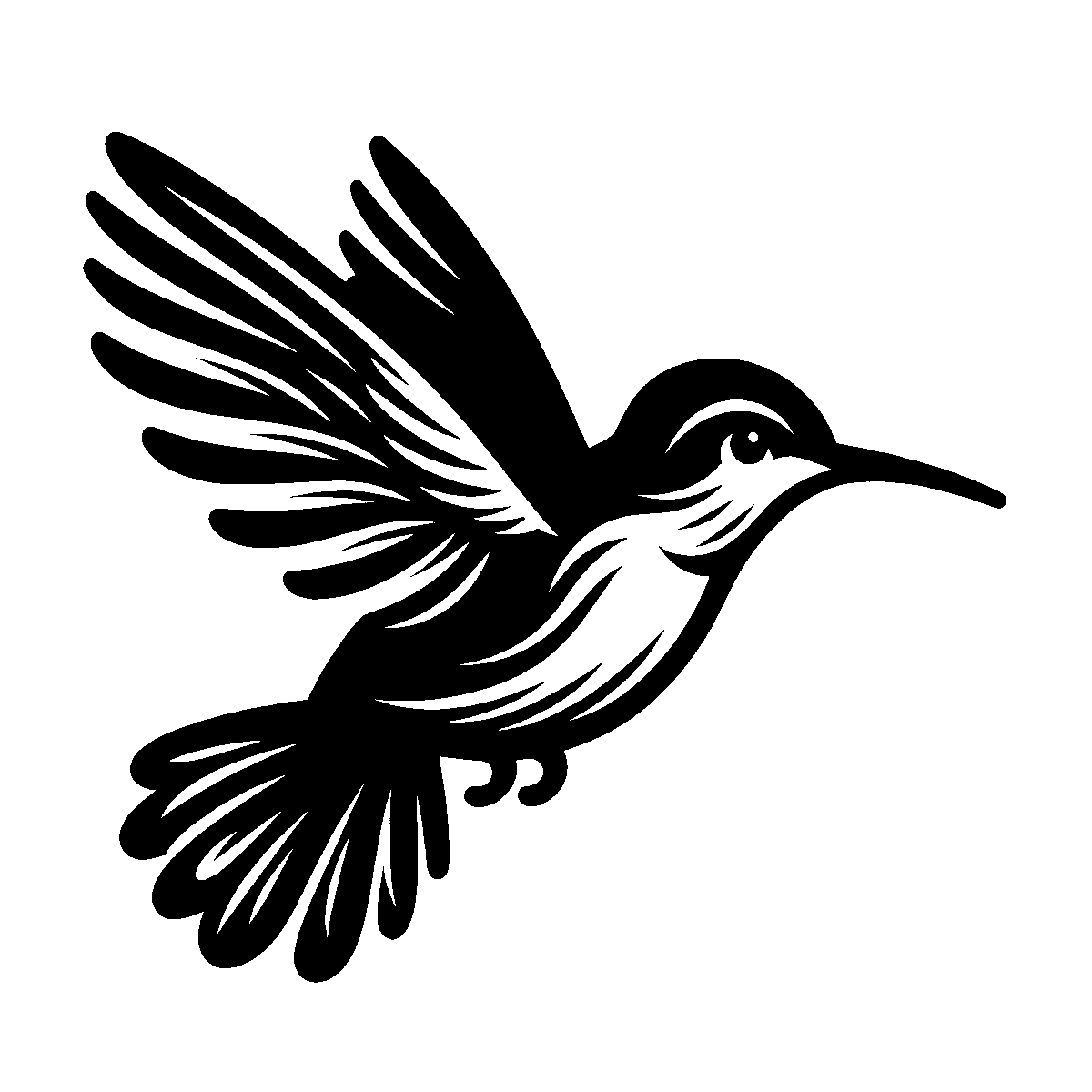 Hummingbird Line Art SVG free download for Cricut, Silhouette and design projects