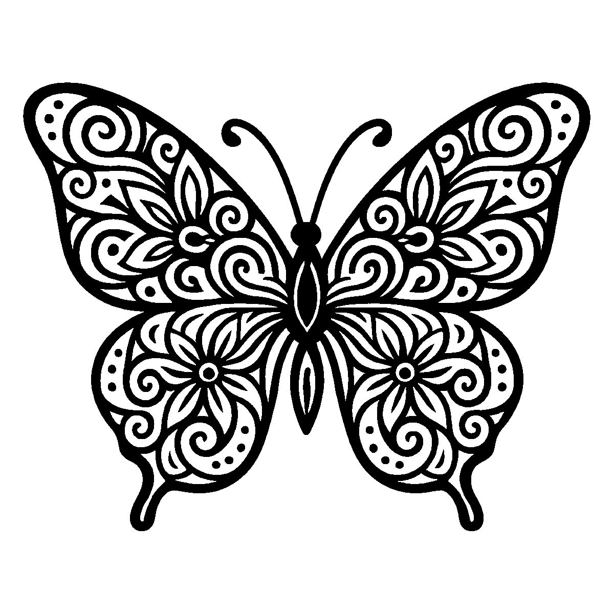 Mandala Butterfly Art SVG free download for Cricut, Silhouette and design projects