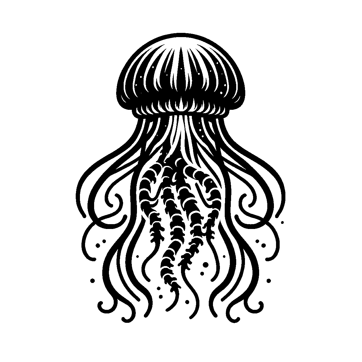 Jellyfish Floating Silhouette SVG free download for Cricut, Silhouette and design projects