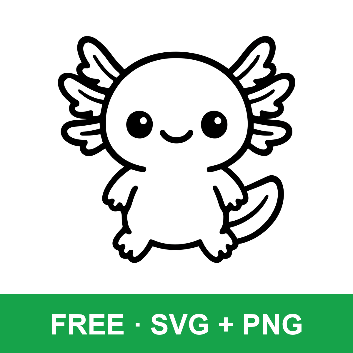 Cute Baby Axolotl free SVG cut file for Cricut and Silhouette