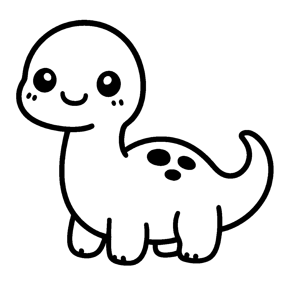 Kawaii Brontosaurus Clipart SVG free download for Cricut, Silhouette and design projects
