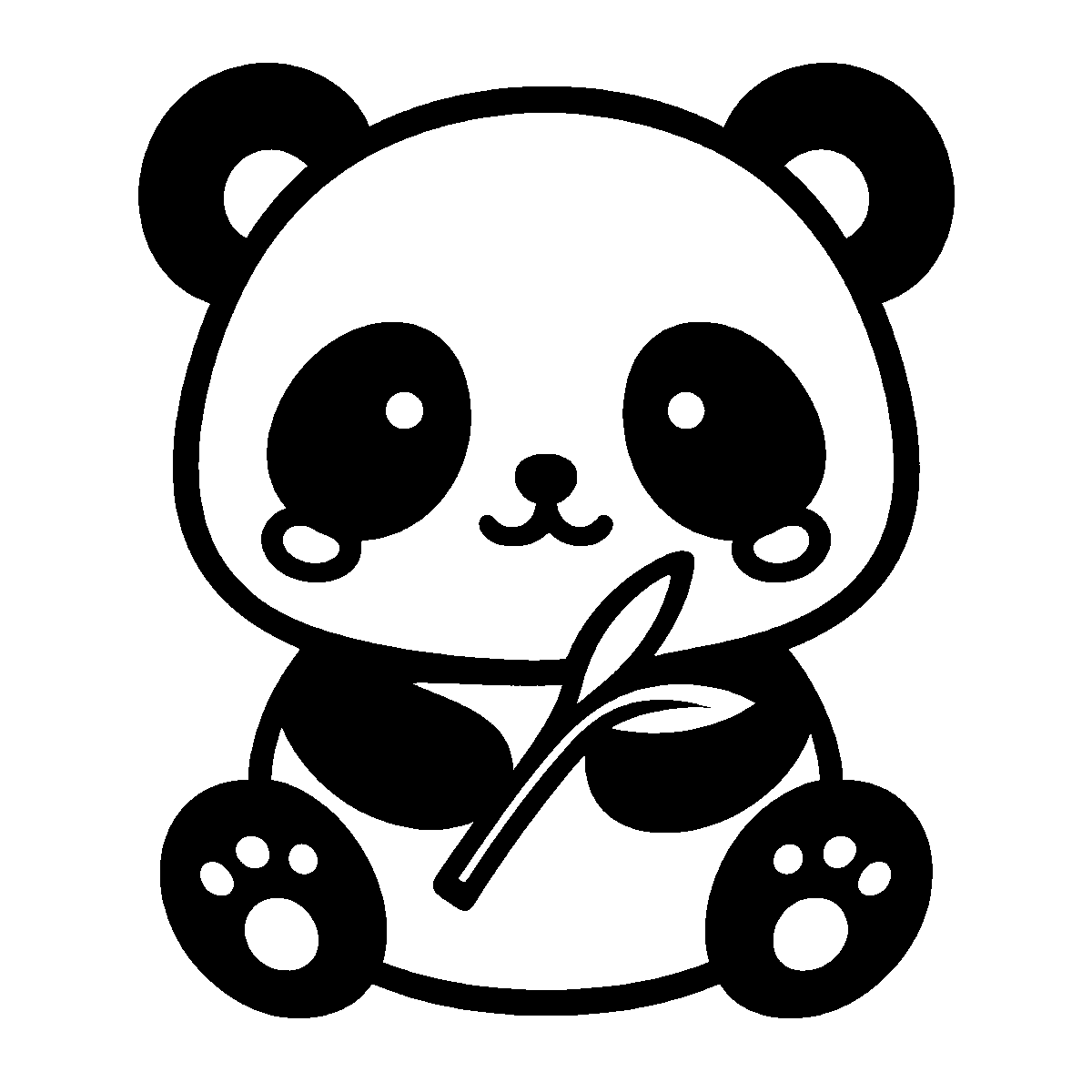 Cute Panda Clipart SVG free download for Cricut, Silhouette and design projects