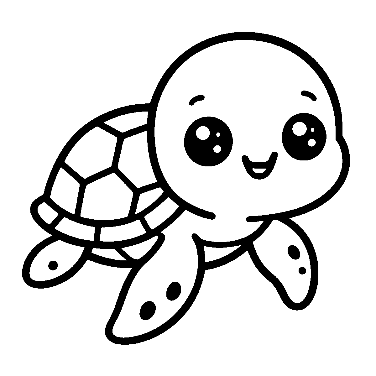 Kawaii Sea Turtle SVG free download for Cricut, Silhouette and design projects