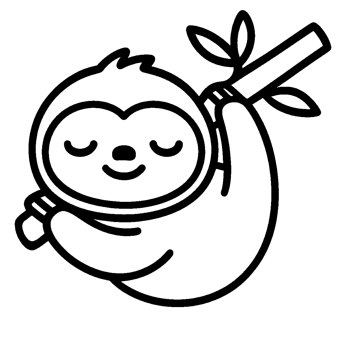 Kawaii Sloth Hanging SVG free download for Cricut, Silhouette and design projects