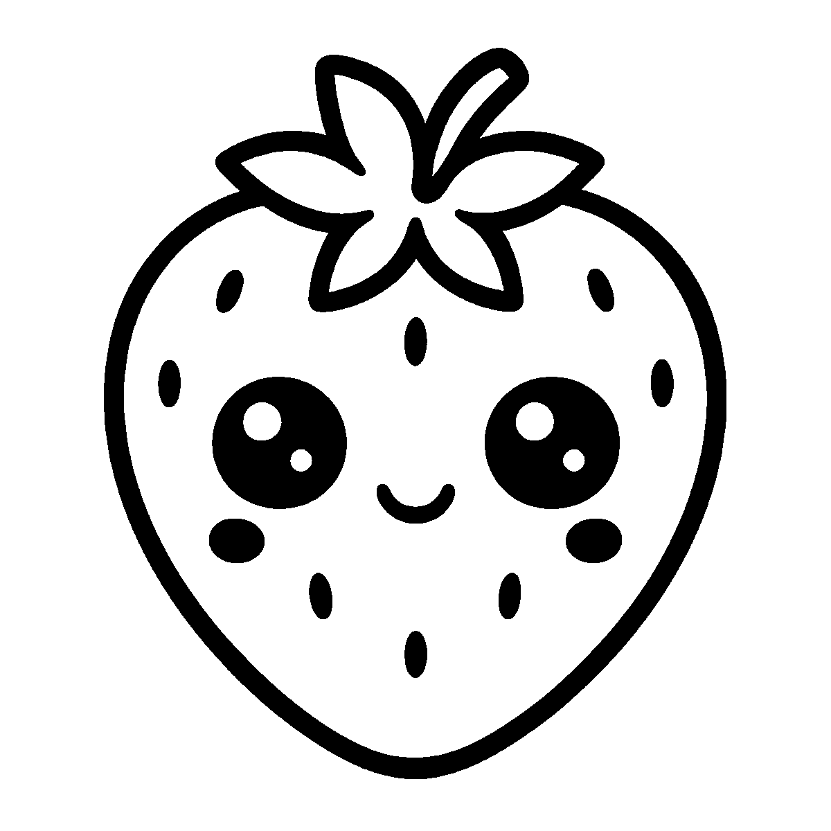 Cute Kawaii Strawberry SVG free download for Cricut, Silhouette and design projects