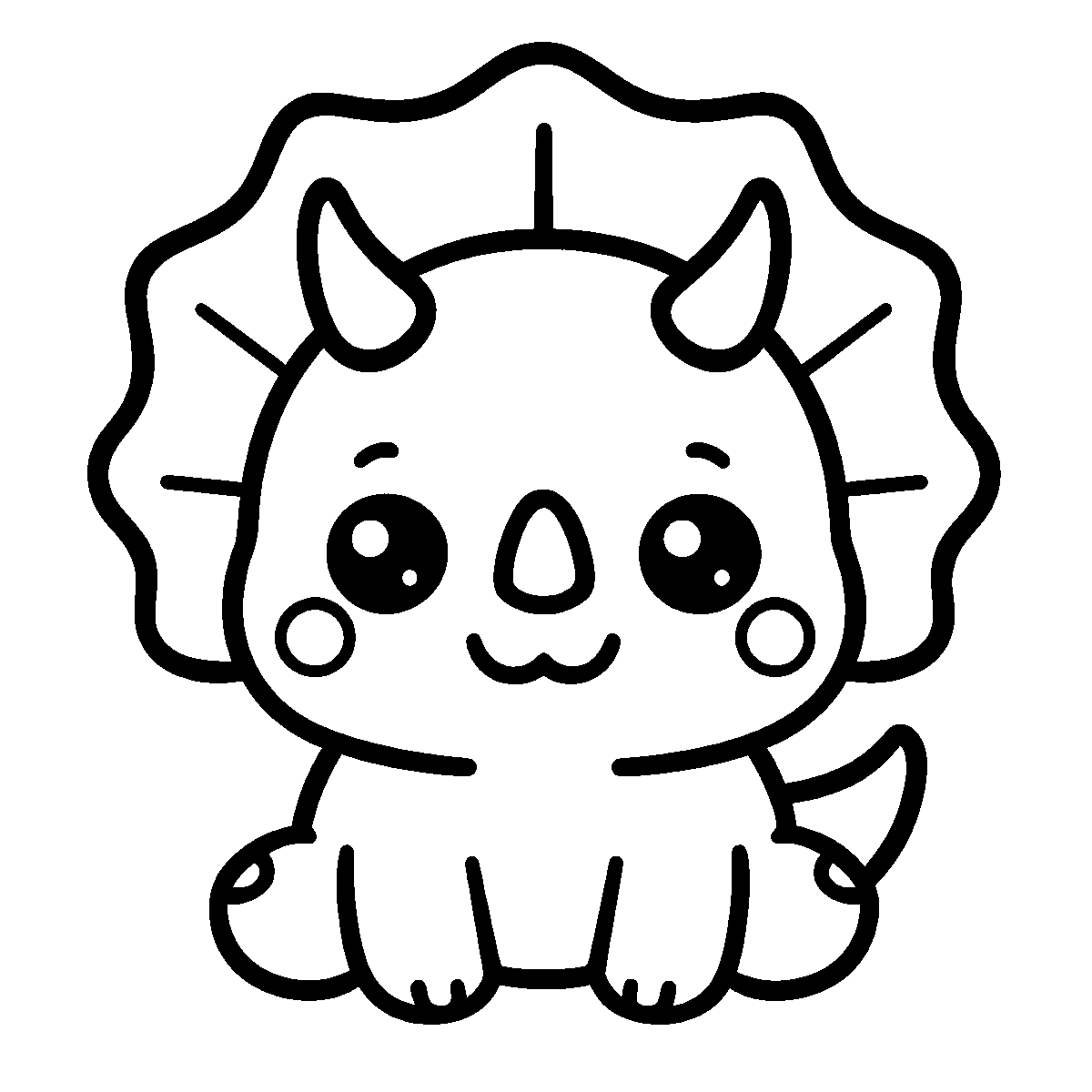 Kawaii Triceratops Clipart SVG free download for Cricut, Silhouette and design projects