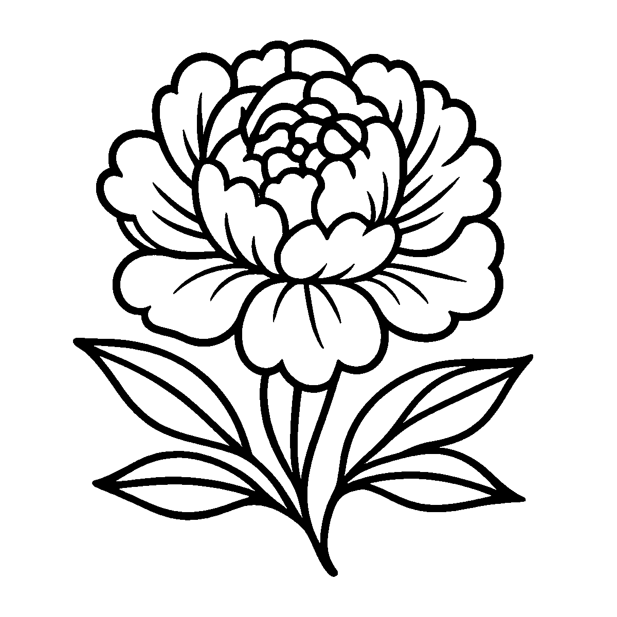 Peony Bloom Illustration SVG free download for Cricut, Silhouette and design projects