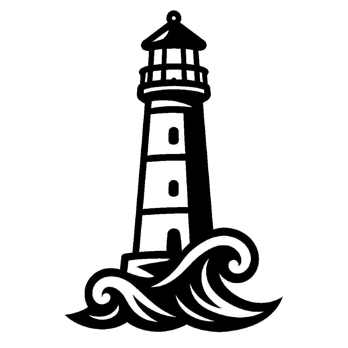 Lighthouse with Waves SVG free download for Cricut, Silhouette and design projects