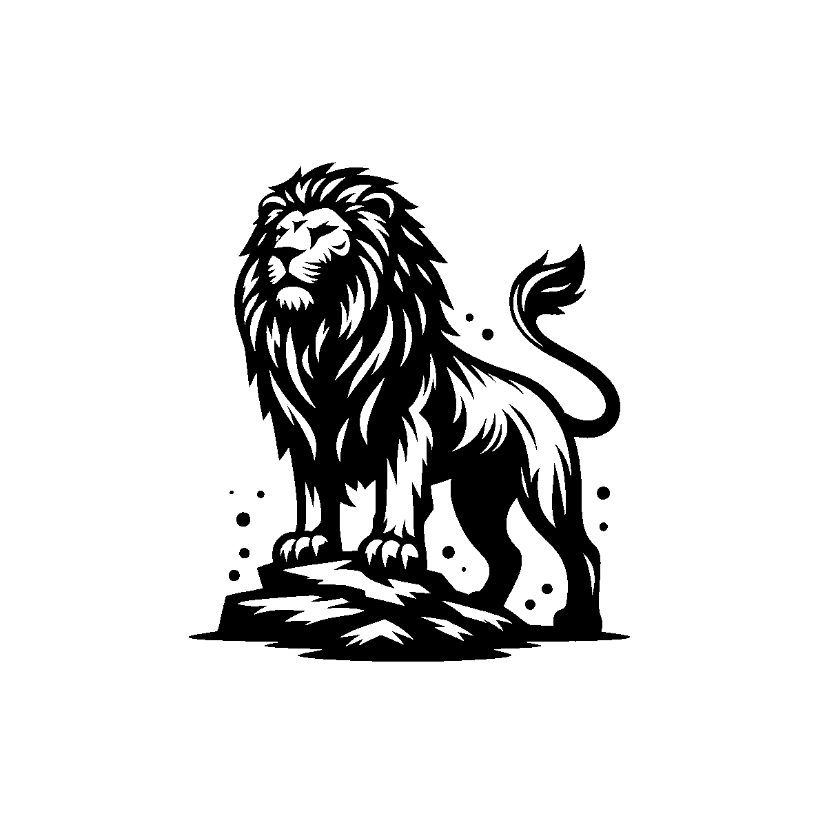 Lion On Rock SVG free download for Cricut, Silhouette and design projects