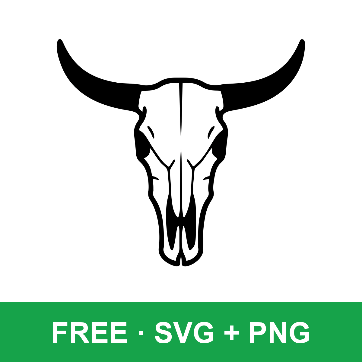 Longhorn Skull Clipart free SVG cut file for Cricut and Silhouette