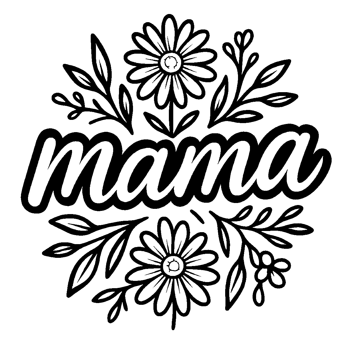 Mama Floral Typography SVG free download for Cricut, Silhouette and design projects