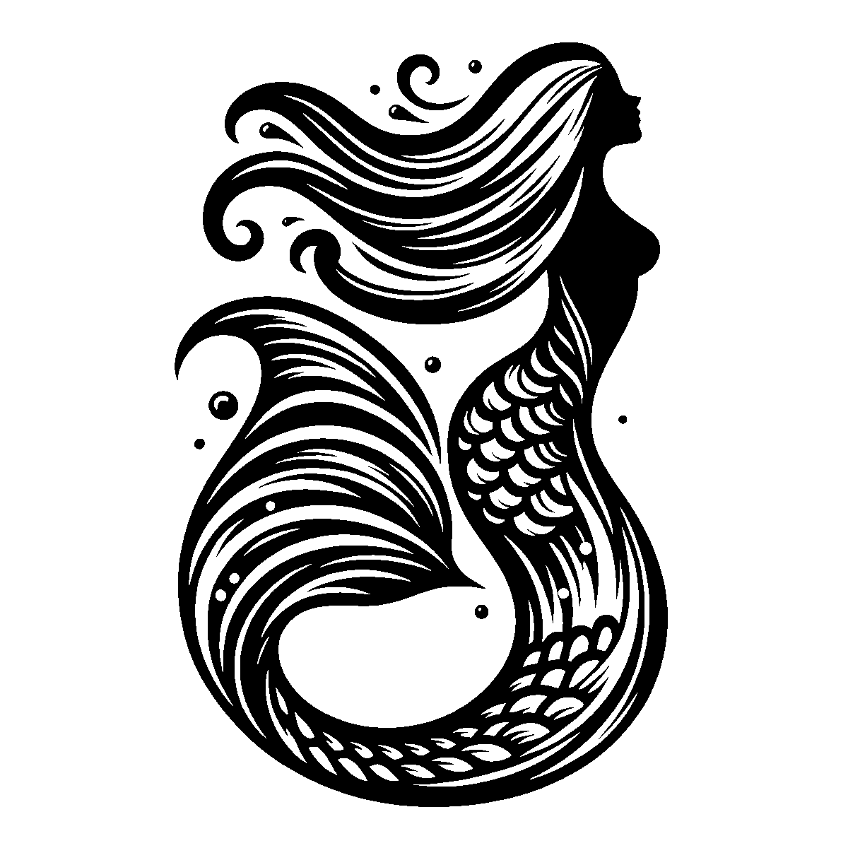 Mermaid Tail Clipart SVG free download for Cricut, Silhouette and design projects