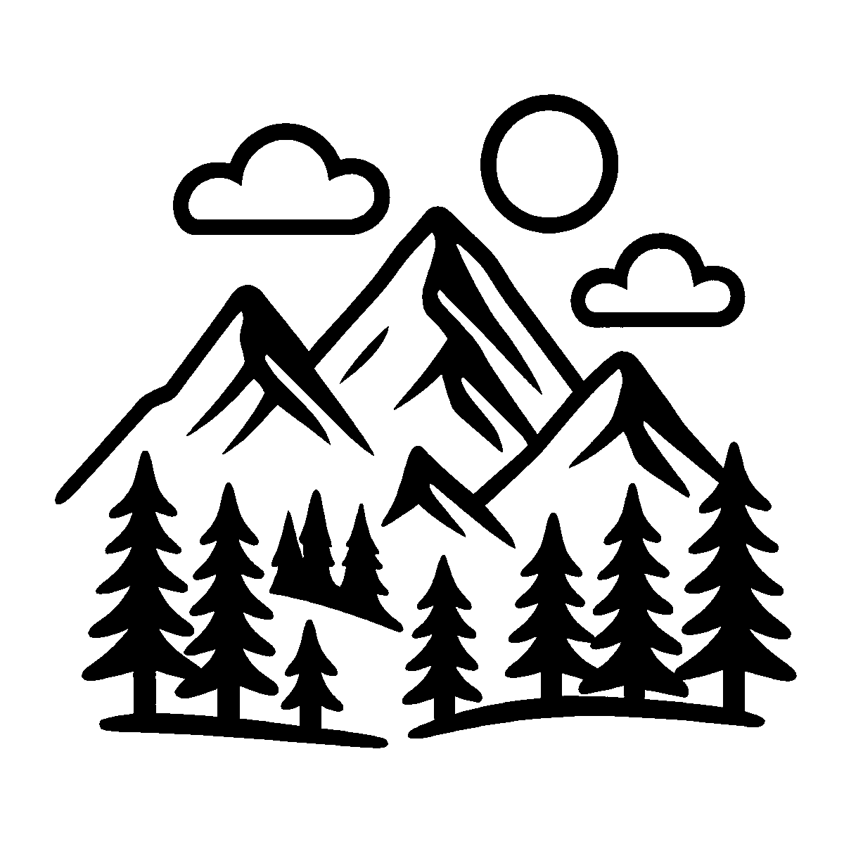Mountain Range Clipart SVG free download for Cricut, Silhouette and design projects