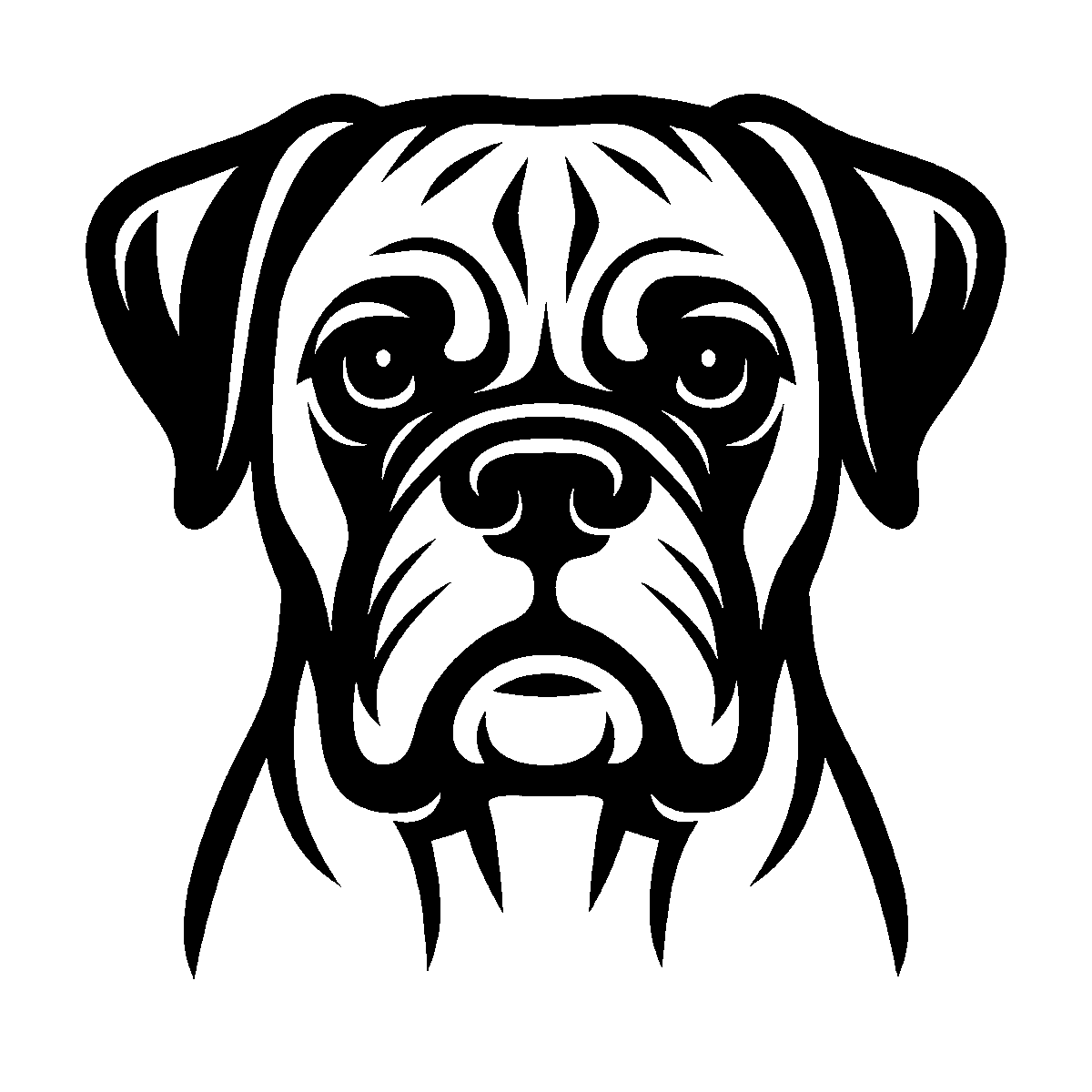 Boxer Dog Face SVG free download for Cricut, Silhouette and design projects