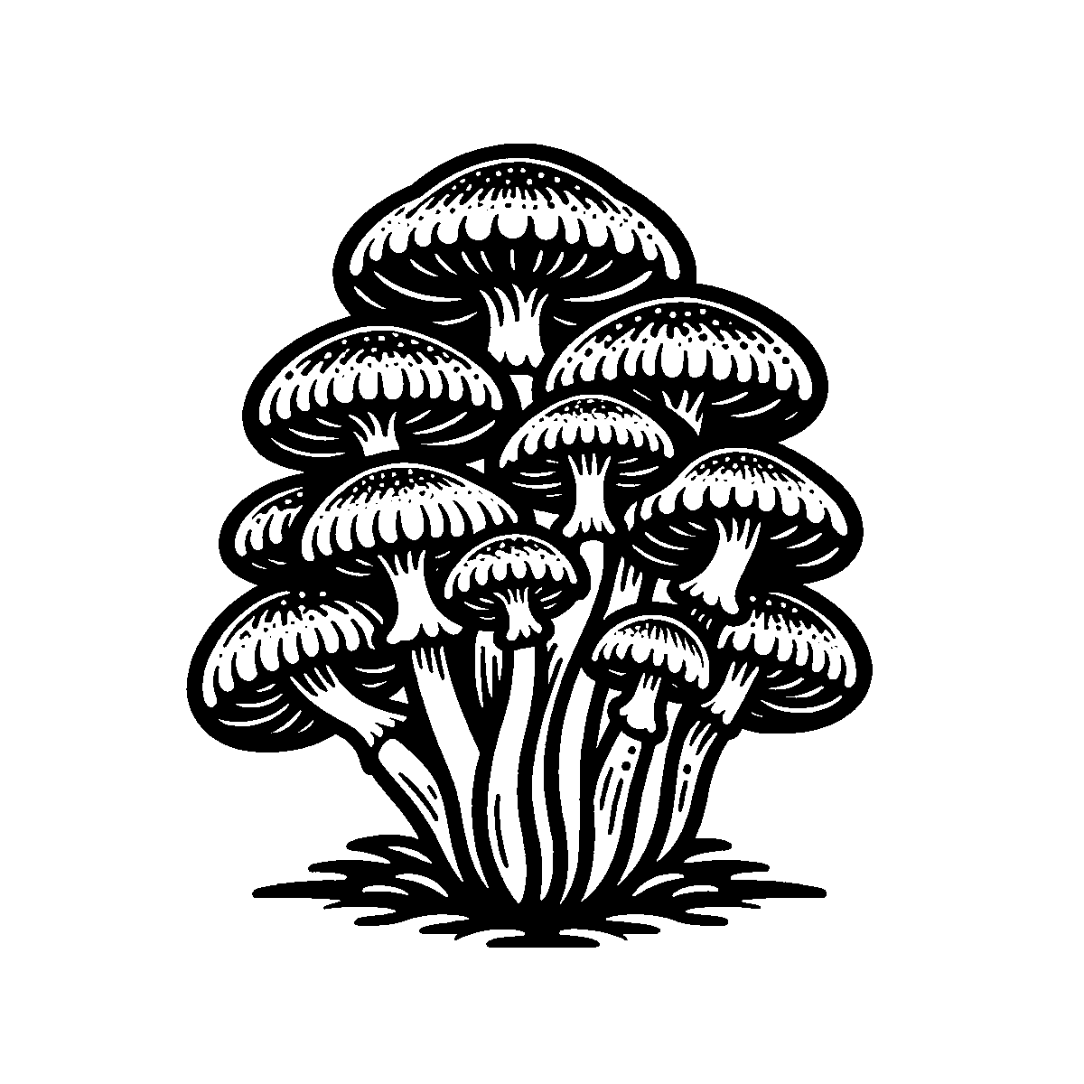 Mushroom Cluster Clipart SVG free download for Cricut, Silhouette and design projects