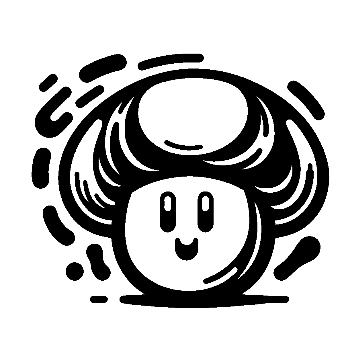 Mushroom Face Clipart SVG free download for Cricut, Silhouette and design projects