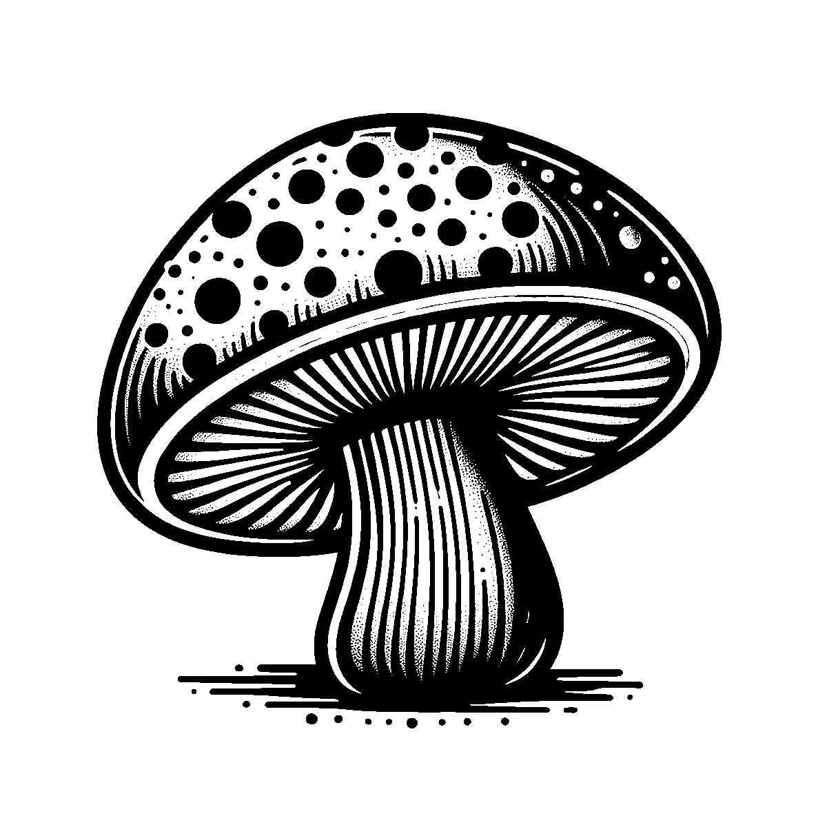 Mushroom Line Drawing SVG free download for Cricut, Silhouette and design projects