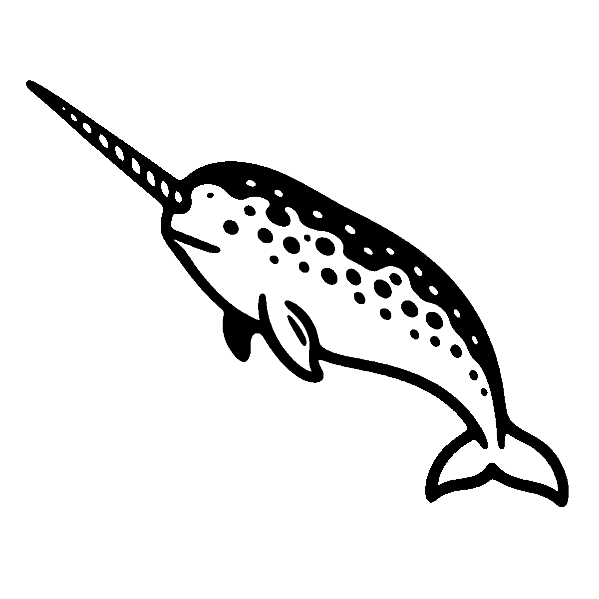 Narwhal Swimming Clipart SVG free download for Cricut, Silhouette and design projects