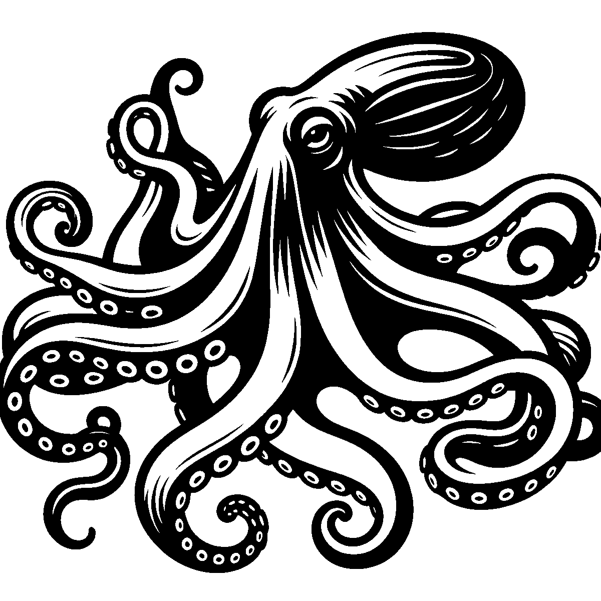 Octopus Line Art SVG free download for Cricut, Silhouette and design projects