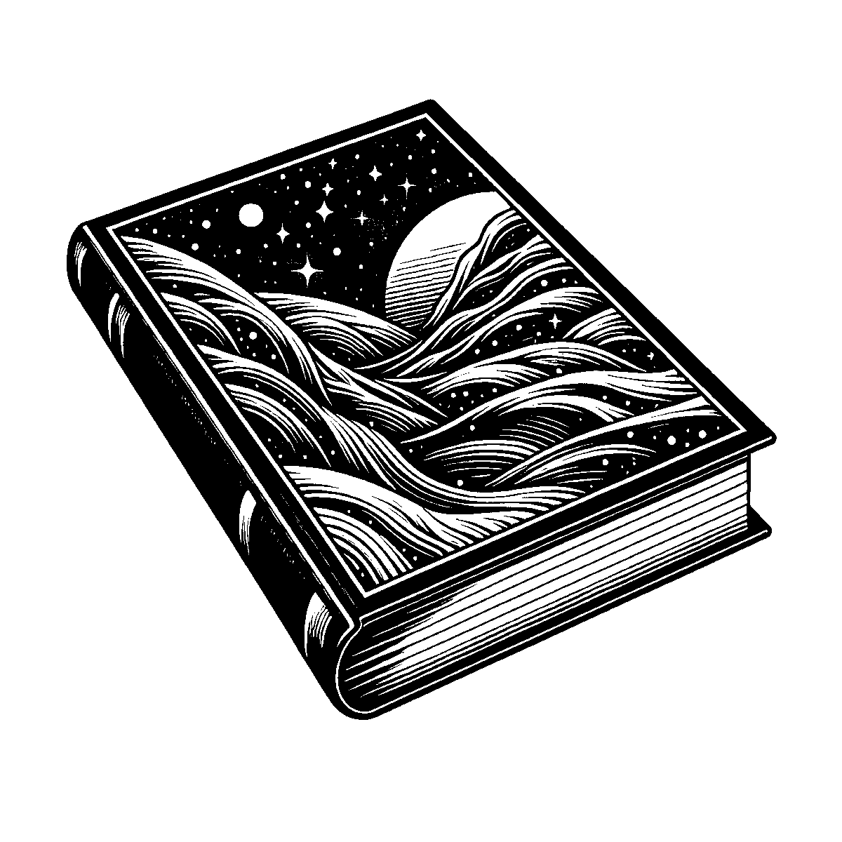 Open Book Illustration SVG free download for Cricut, Silhouette and design projects