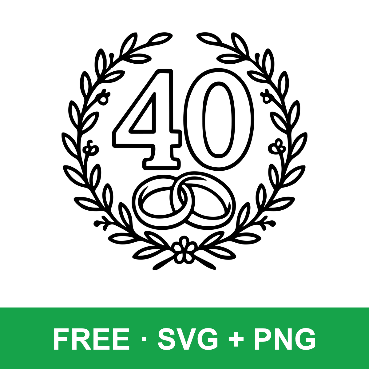 40th Anniversary Celebration free SVG cut file for Cricut and Silhouette