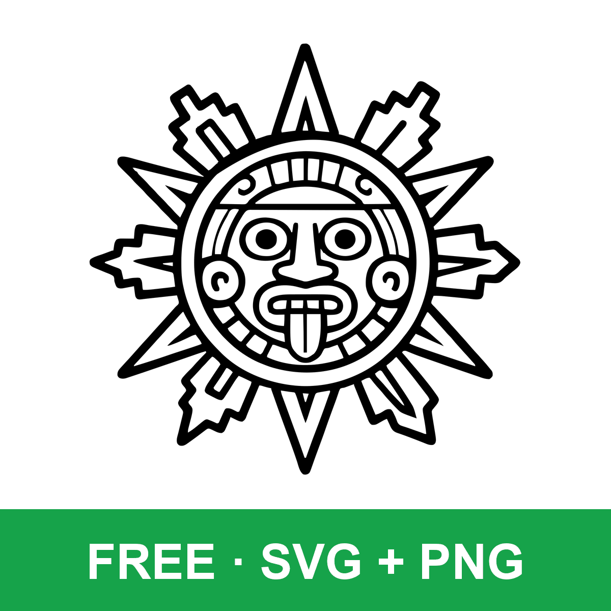 Aztec Sun Ornament free SVG cut file for Cricut and Silhouette