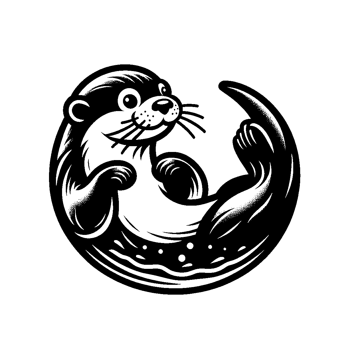 Otter Floating Clipart SVG free download for Cricut, Silhouette and design projects