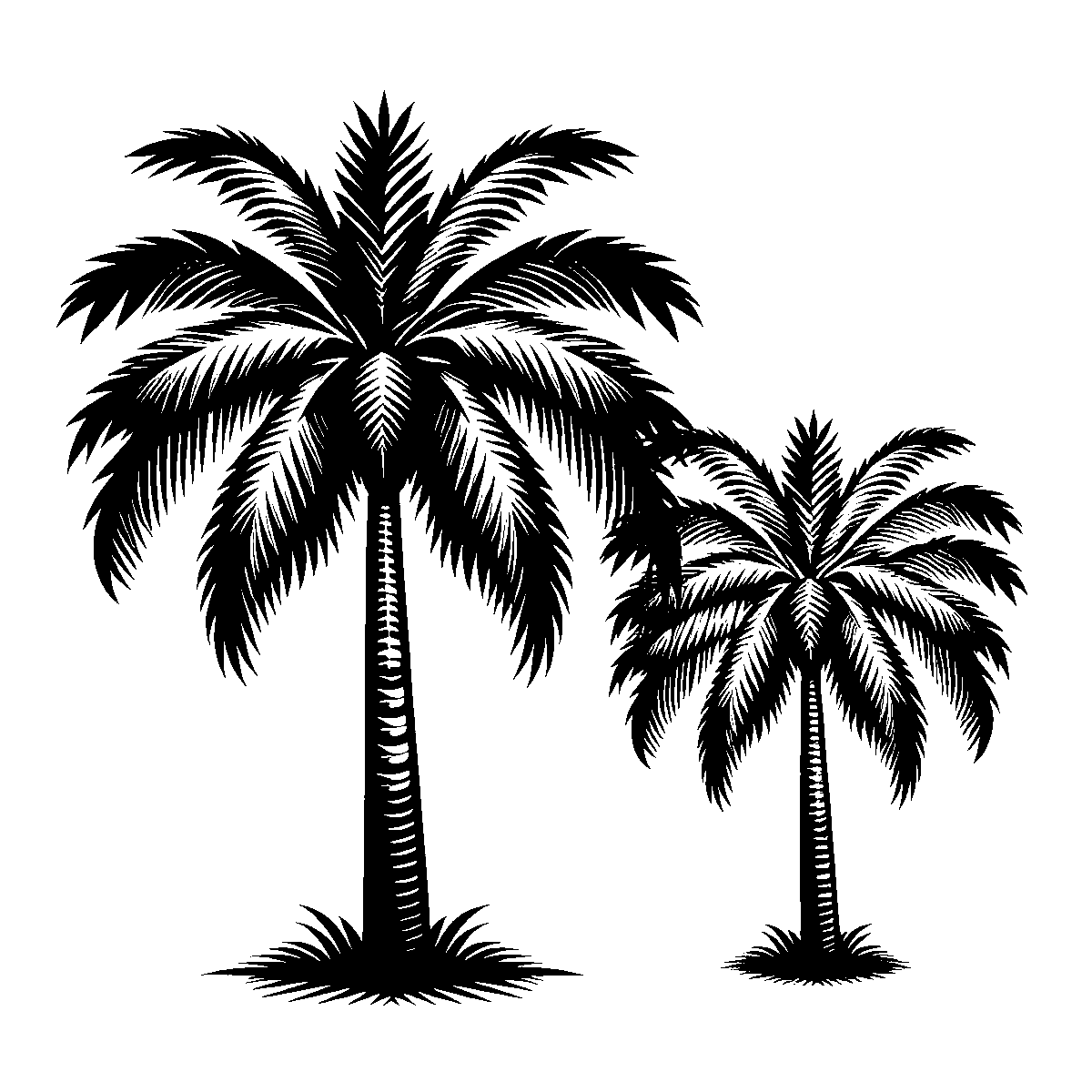 Palm Tree Drawing SVG free download for Cricut, Silhouette and design projects