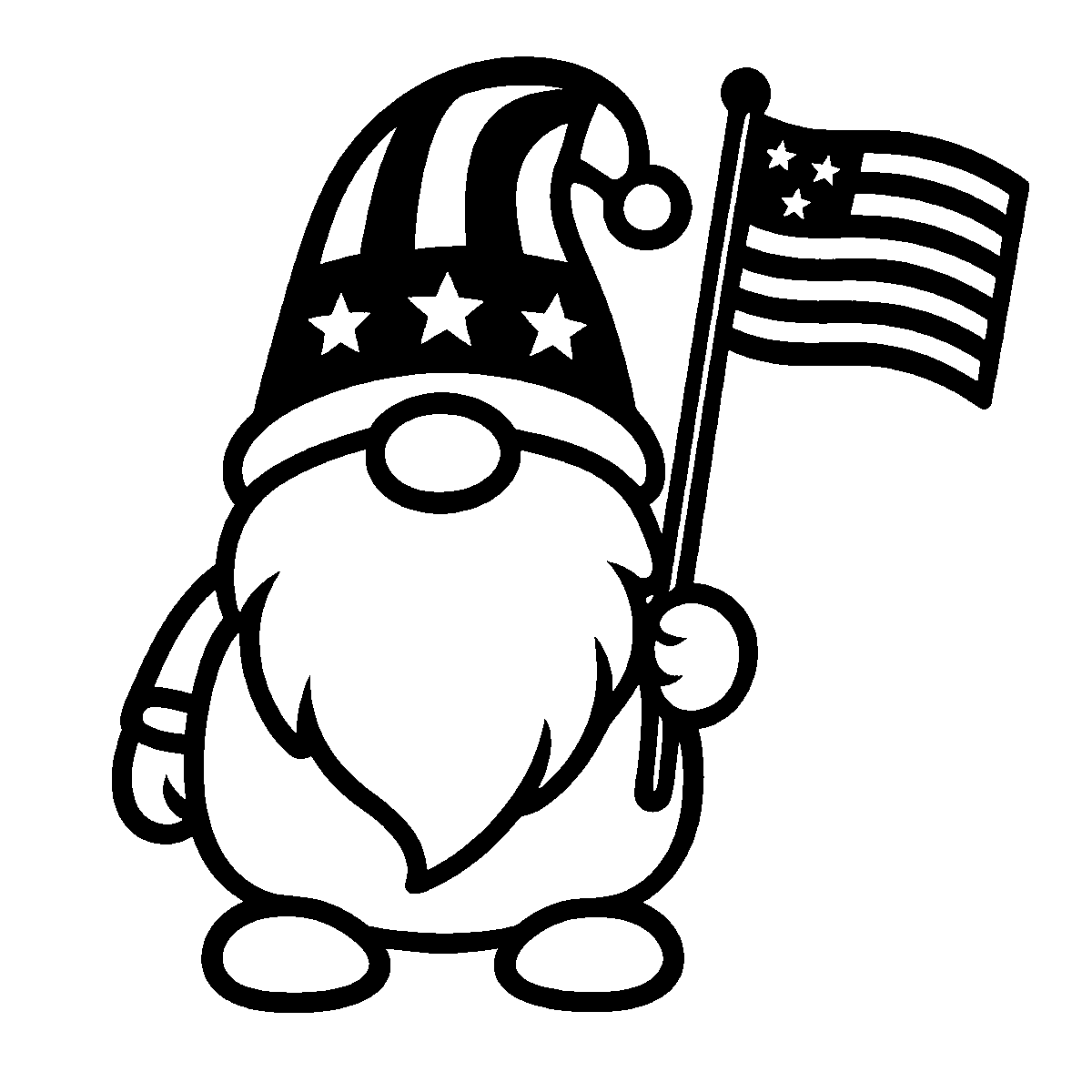 Patriotic Gnome Clipart SVG free download for Cricut, Silhouette and design projects