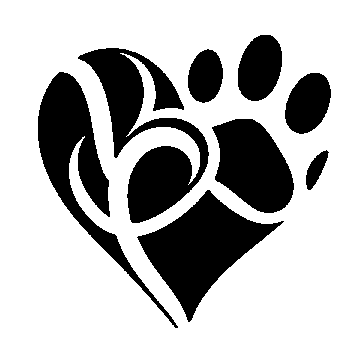 Paw Heart Clipart SVG free download for Cricut, Silhouette and design projects