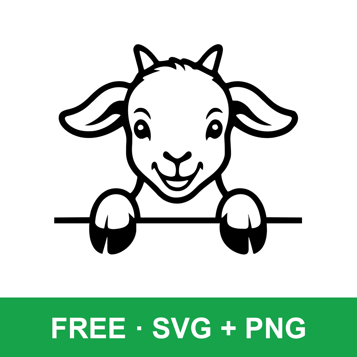 Peeking Baby Goat free SVG cut file for Cricut and Silhouette