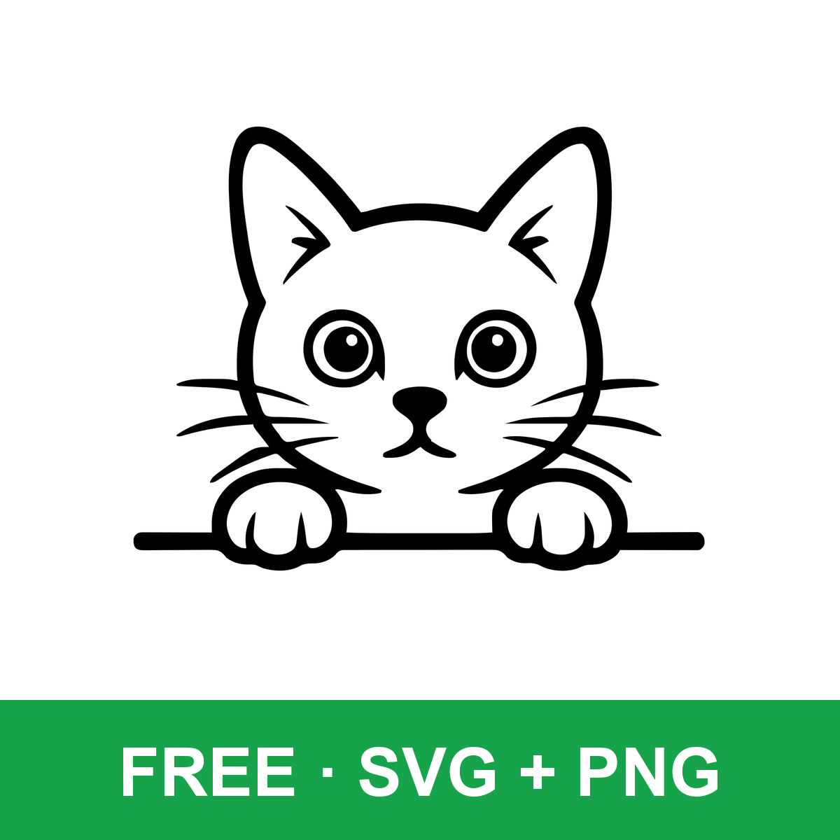 Peeking Black Cat free SVG cut file for Cricut and Silhouette