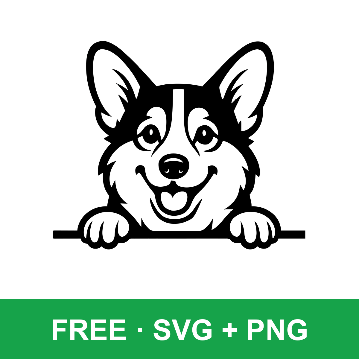 Peeking Corgi Clipart free SVG cut file for Cricut and Silhouette