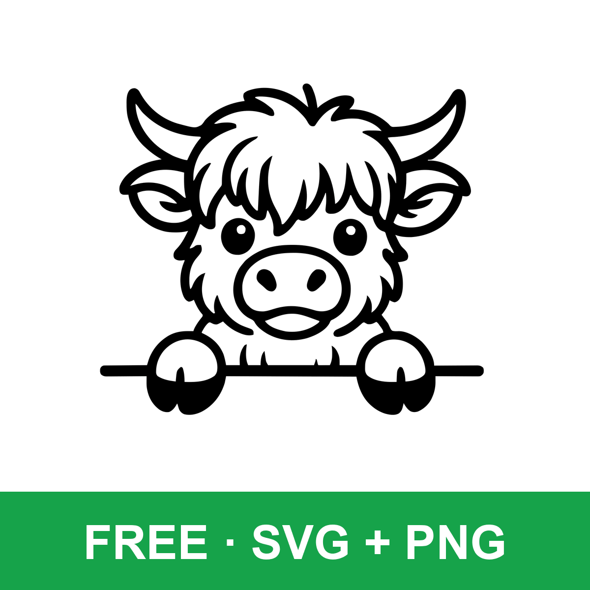 Peeking Highland Cow free SVG cut file for Cricut and Silhouette