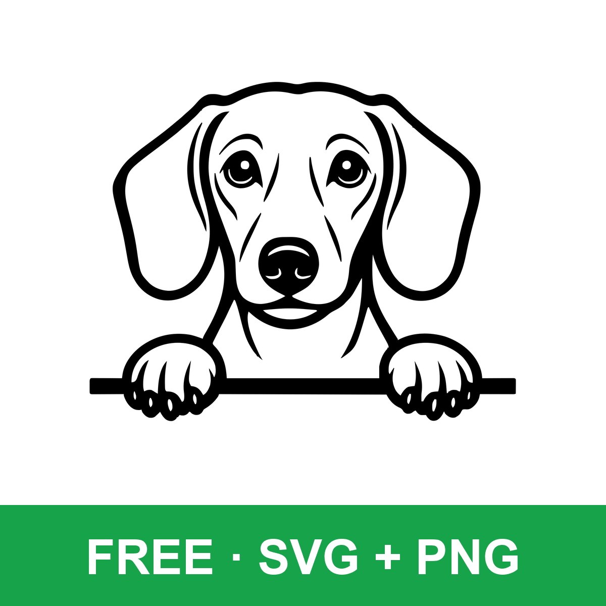 Peeking Dachshund Art free SVG cut file for Cricut and Silhouette
