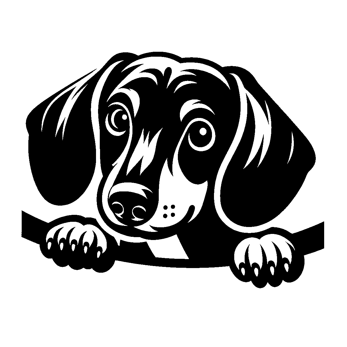Peeking Dachshund Art SVG free download for Cricut, Silhouette and design projects