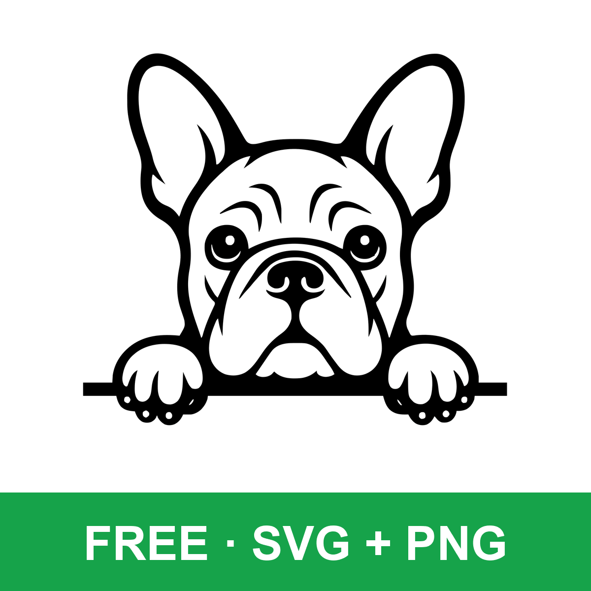 Peeking French Bulldog free SVG cut file for Cricut and Silhouette