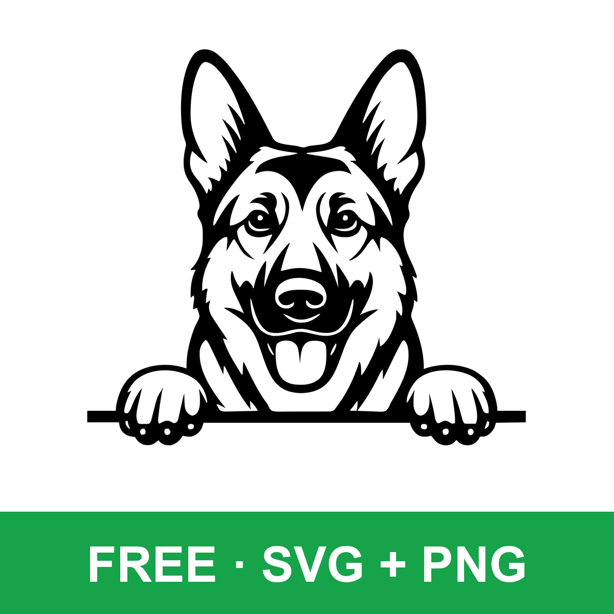 Peeking German Shepherd free SVG cut file for Cricut and Silhouette
