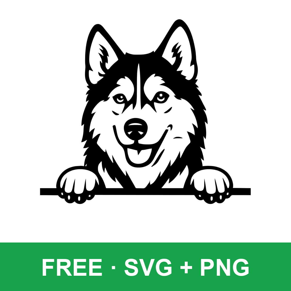 Peeking Husky Dog free SVG cut file for Cricut and Silhouette