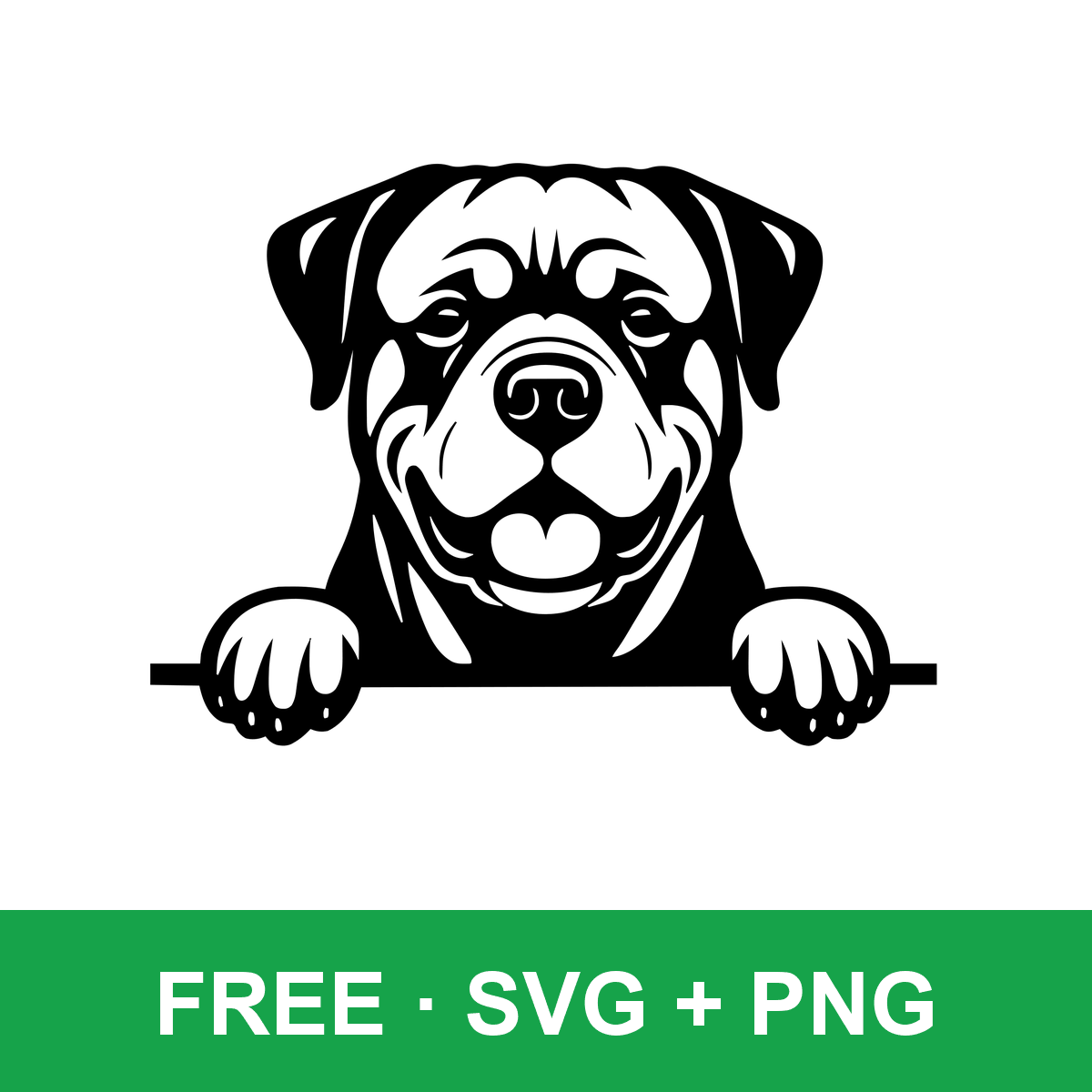 Peeking Rottweiler Clipart free SVG cut file for Cricut and Silhouette