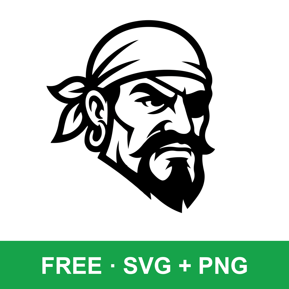 Pirate Mascot Head free SVG cut file for Cricut and Silhouette