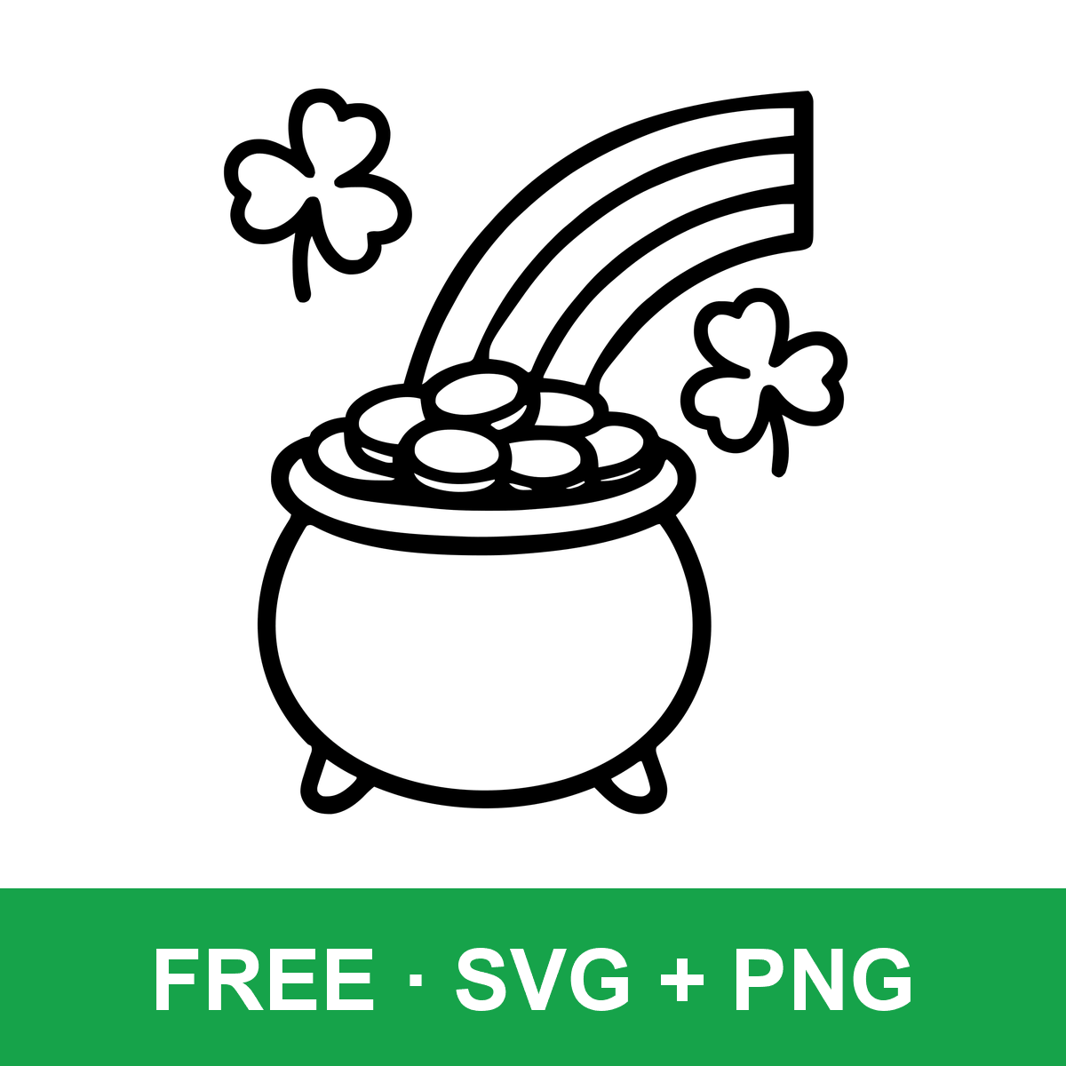 Pot of Gold Rainbow free SVG cut file for Cricut and Silhouette