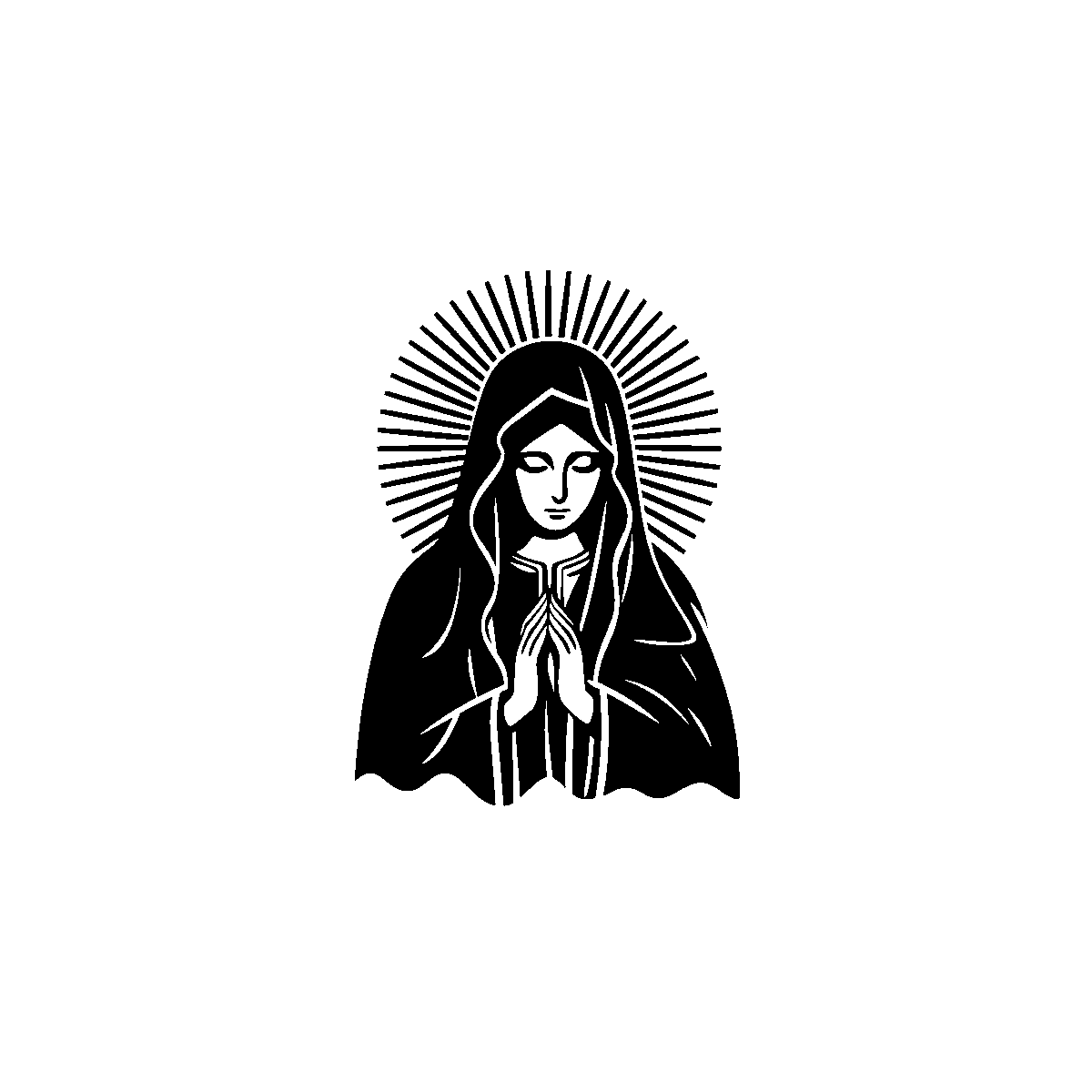 Praying Saint Halo SVG free download for Cricut, Silhouette and design projects
