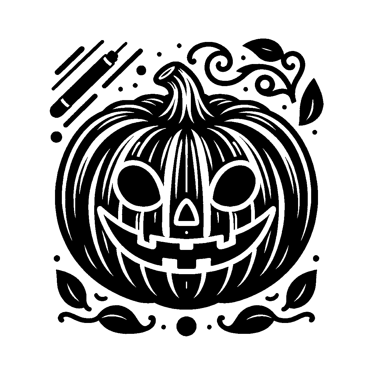 Pumpkin Line Art SVG free download for Cricut, Silhouette and design projects