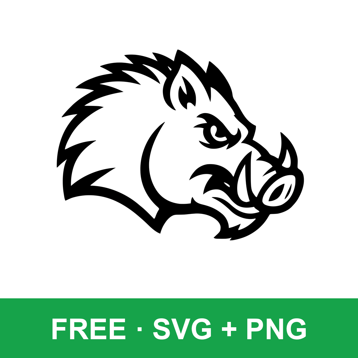 Razorback Mascot Head free SVG cut file for Cricut and Silhouette