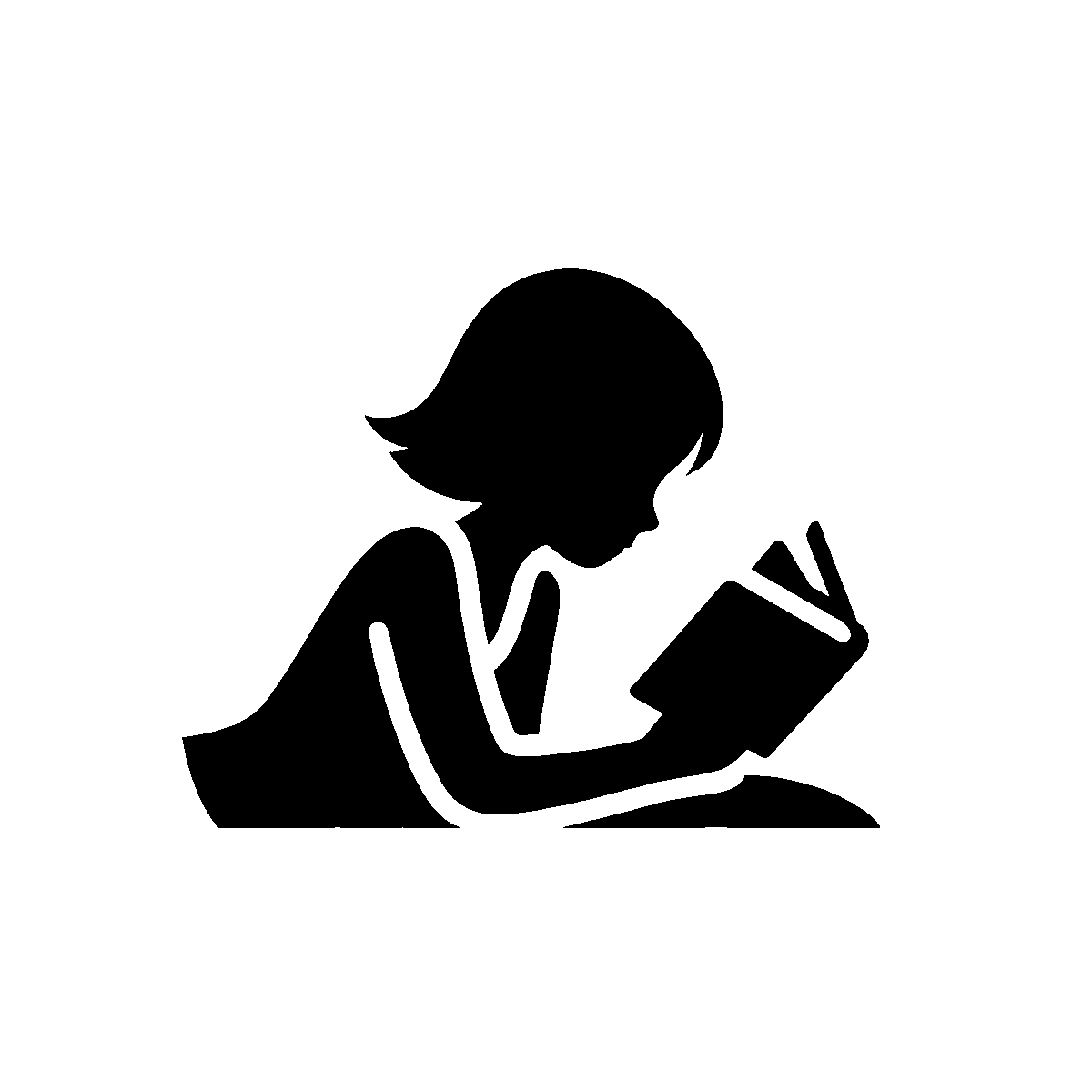 Reading Girl Silhouette SVG free download for Cricut, Silhouette and design projects
