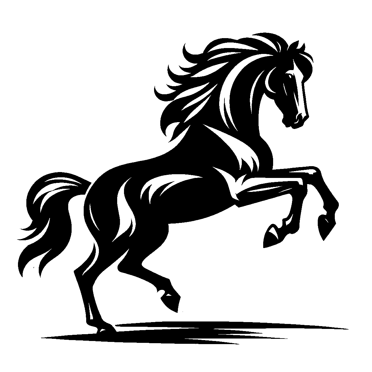 Rearing Horse Silhouette SVG free download for Cricut, Silhouette and design projects